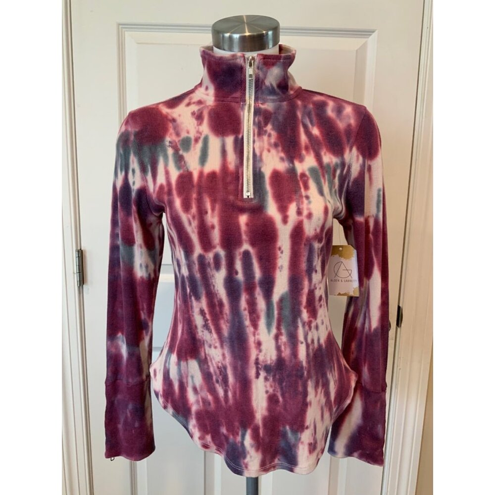 Chaser Purple Tie Dye, Long Sleeve Shirt W/ 1/4 Zip Size XS